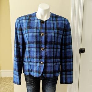 Vintage Pendleton blue plaid blazer size 12